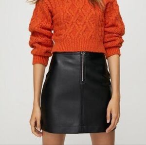 Aritzia Wilfred Free Roxanne Black Vegan Leather Skirt